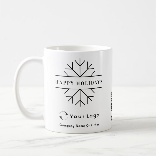 QR White Christmas Chake Snowflake Kaffeetasse (Links)