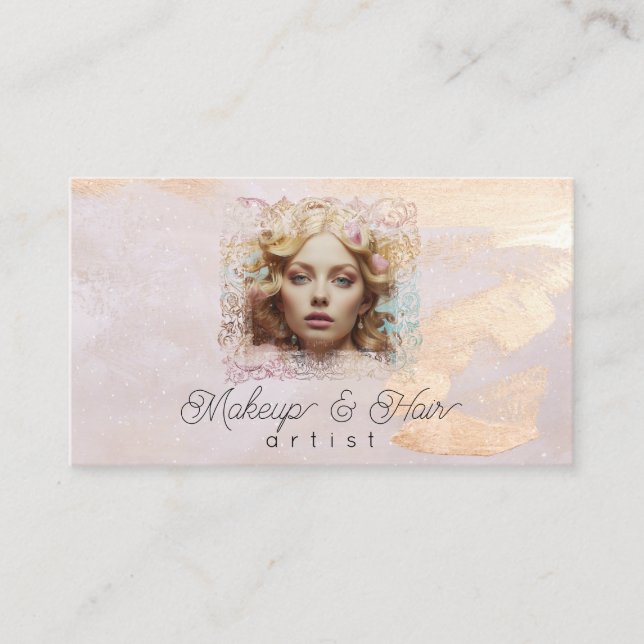 *~* QR Women Girl Peach Beige Pastel Visitenkarte (Vorderseite)