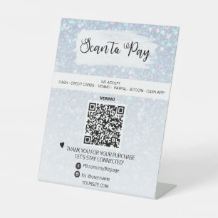 *~* QR ZAHLUNG Tabletop Tabelle Zehenfels Sockelschild