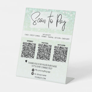 *~* QR-ZAHLUNGstabelle Zelt-Zelt-Zelt-Schildtablet Sockelschild