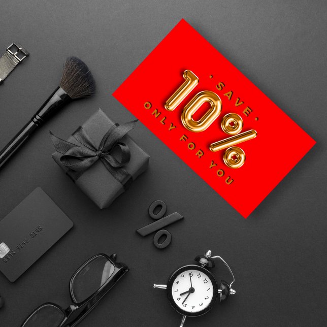 QRCODE 10%Rabatt Online ShopEtsyRed Gold Visitenkarte (Von Creator hochgeladen)