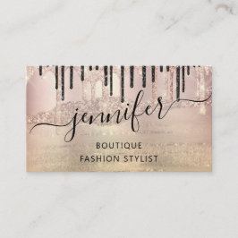 QRCode Logo Abstrakt Online Shop Rose Gold Grunge Visitenkarte