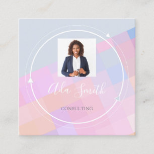 QRCode Logo Custom Foto Consulting Finance Quadratische Visitenkarte