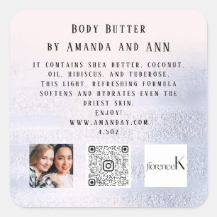 QRCODE-LOGO-FOTO - BESCHREIBUNG QUADRATISCHER AUFKLEBER