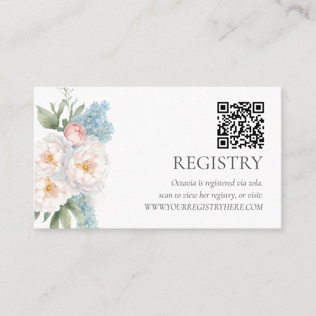 QRCODE-REGISTRIERUNG für weich blaue und rosa BLUM Begleitkarte (Vorderseite)
