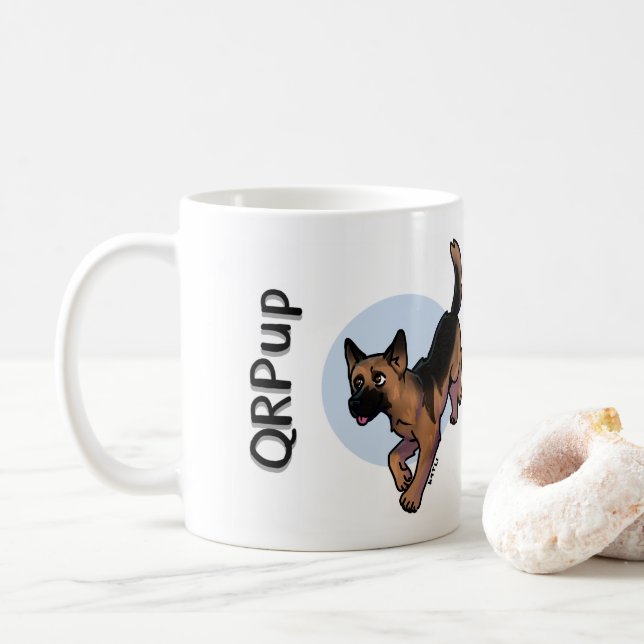 QRPup Cup - Deutscher Schäferhund Kaffeetasse (Mit Donut)