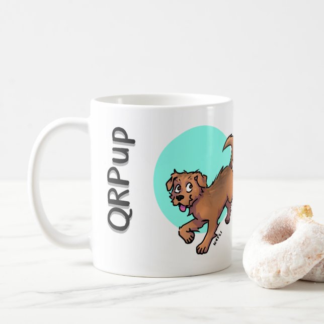 QRPup Cup - Terrier Kaffeetasse (Mit Donut)