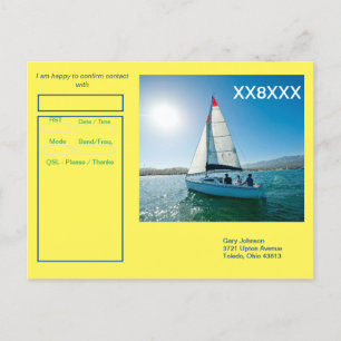 QSL Card für den ganzen Tag Segelhams da draußen! Postkarte