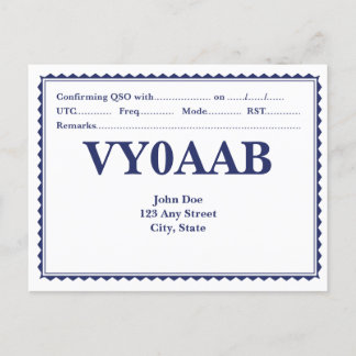 QSL-Karte Retro-Gemusterte Grenze Postkarte