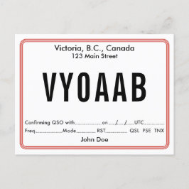 QSL-Karte Retro gerundete Grenze Postkarte