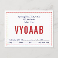 QSL-Karte Retro Rote Kettenbrille