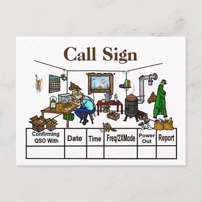 QSL-Karten für den Funksteckplatz vom Grid-Ham Postkarte (Vorderseite)