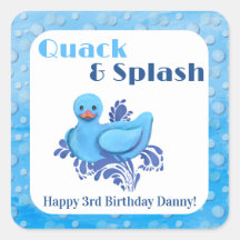 Quack and Splash Ente 3. Geburtstagseinladung