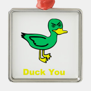 Quack dich silbernes ornament