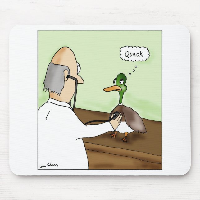 Quack-Enten-Doktor Cartoon Mousepad (Vorne)