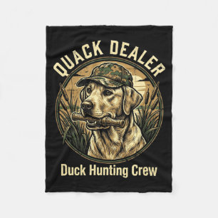 Quack Er Lustige Entenjagd Labrador Retriever Hund Fleecedecke