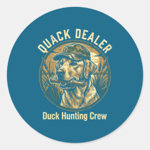 Quack Er Lustige Entenjagd Labrador Retriever Hund Runder Aufkleber