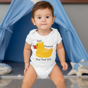 Quack herum und finde es heraus Gummiente Lustig Baby Strampler