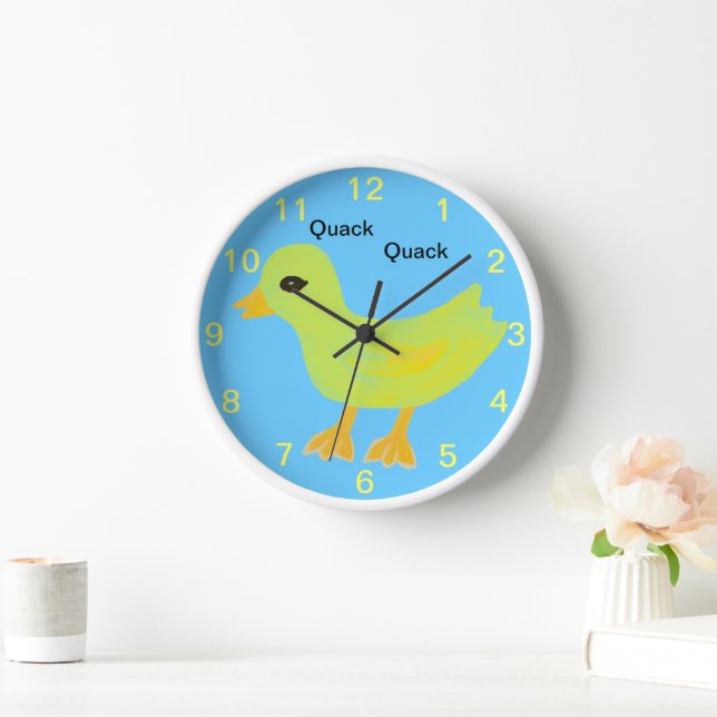 Quack Quack Gelber Gummi Ducky Kids Wall Uhr (Zuhause)