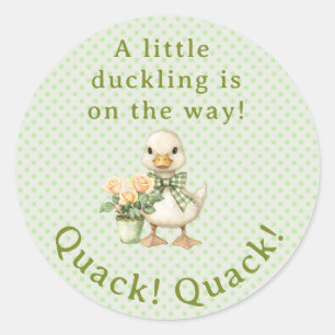 Quack! Quack! Sagt die Ente mit der Gingham-Schlei Runder Aufkleber