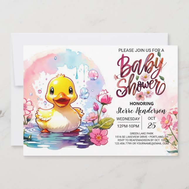 Quack-tastic Baby Shower Joy Einladung (Vorderseite)