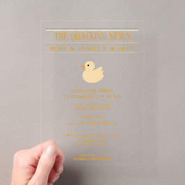 Quacking News Enten-Baby-Shower-Einladung Acryleinladungen
