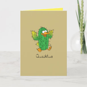 Quacktus - Duck Cactus Pun Greeting Card Karte