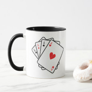 Quad Aces: Alle 4 Lucky Ace Cards Tasse