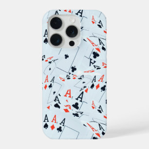 Quad Asse Poker Karten Muster, iPhone 15 Pro Hülle