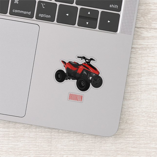 Quad atv Cartoon Illustration Aufkleber (Ausschnitt)