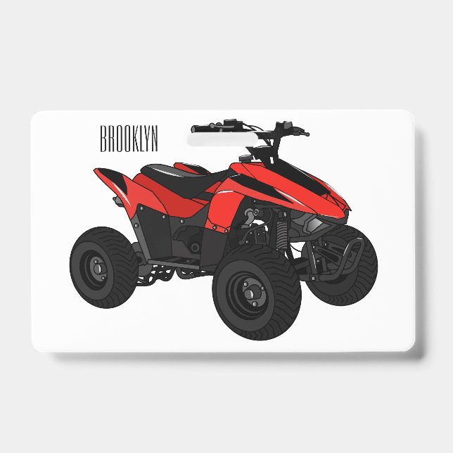Quad atv Cartoon Illustration Ausweis (Vorderseite)