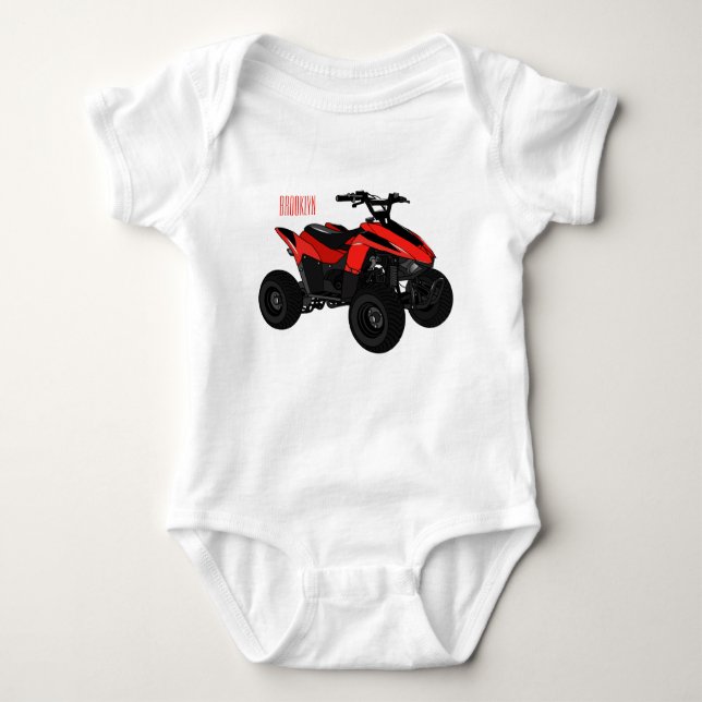Quad atv Cartoon Illustration Baby Strampler (Vorderseite)