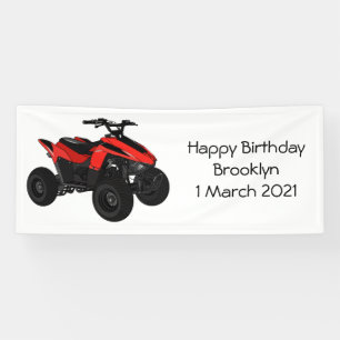 Quad atv Cartoon Illustration Banner