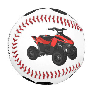 Quad atv Cartoon Illustration Baseball