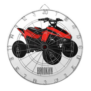 Quad atv Cartoon Illustration Dartscheibe