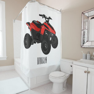 Quad atv Cartoon Illustration Duschvorhang