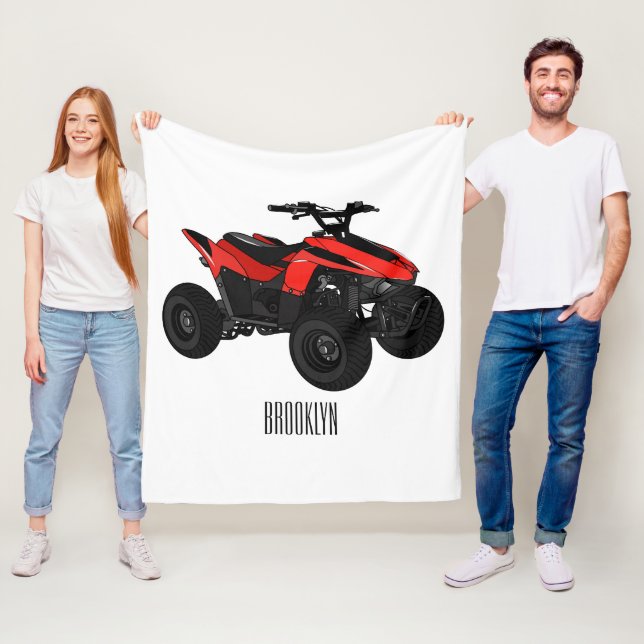 Quad atv Cartoon Illustration Fleecedecke (Beispiel)