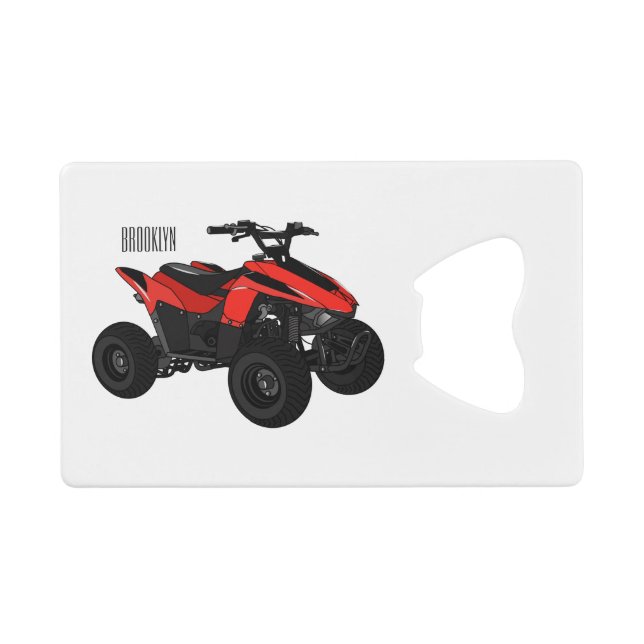 Quad atv Cartoon Illustration Geldbeutel Flaschenöffner (Vorderseite (Horizontal))