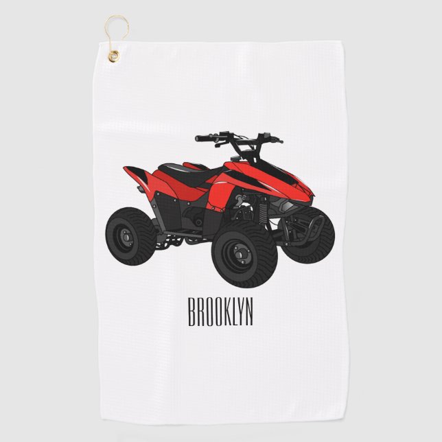 Quad atv Cartoon Illustration Golfhandtuch (Vorderseite)