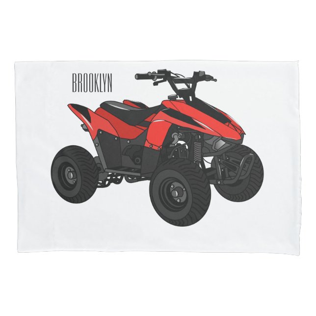 Quad atv Cartoon Illustration Kissenbezug (Vorderseite)