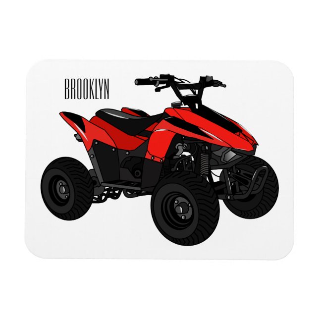 Quad atv Cartoon Illustration Magnet (Horizontal)