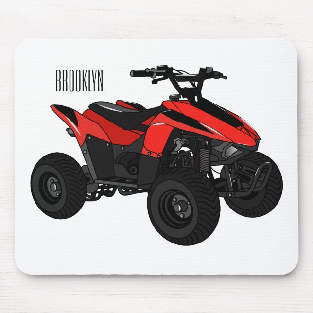 Quad atv Cartoon Illustration Mousepad (Vorne)