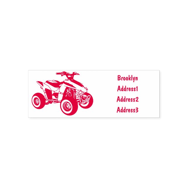 Quad atv Cartoon Illustration Permastempel (Design)