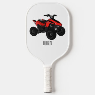 Quad atv Cartoon Illustration Pickleball Schläger