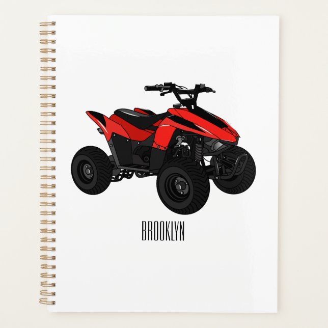Quad atv Cartoon Illustration Planer (Vorderseite)