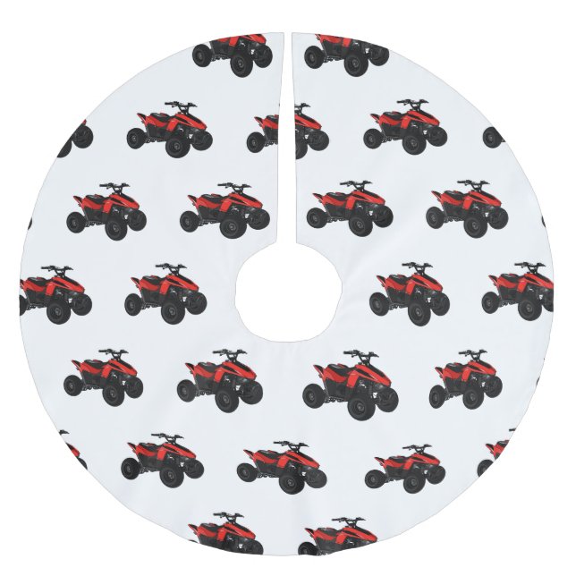 Quad atv Cartoon Illustration Polyester Weihnachtsbaumdecke (Vorderseite)