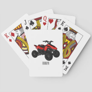 Quad atv Cartoon Illustration Spielkarten