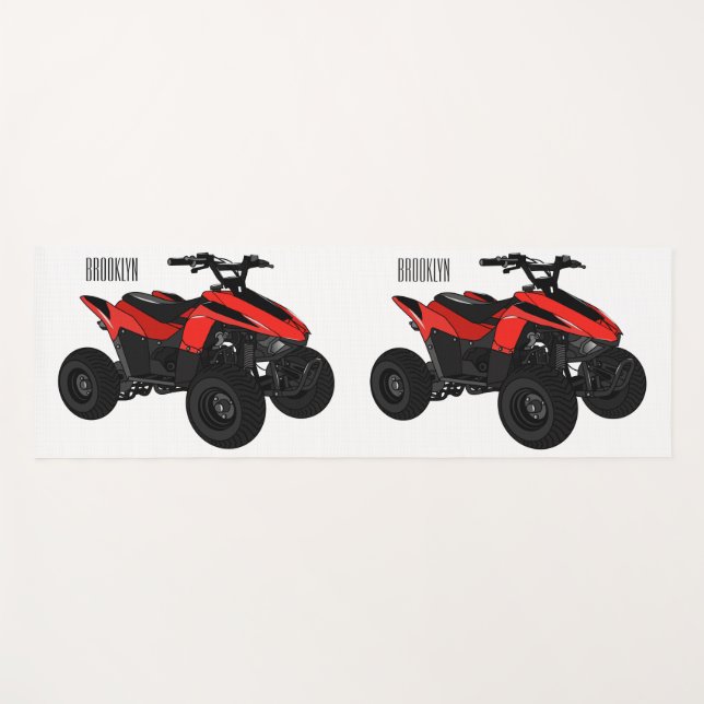 Quad atv Cartoon Illustration Yogamatte (Vorderseite (Horizontal))