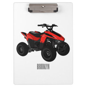 Quad ATV-Cartoonillustration  Klemmbrett
