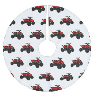 Quad ATV-Cartoonillustration  Polyester Weihnachtsbaumdecke